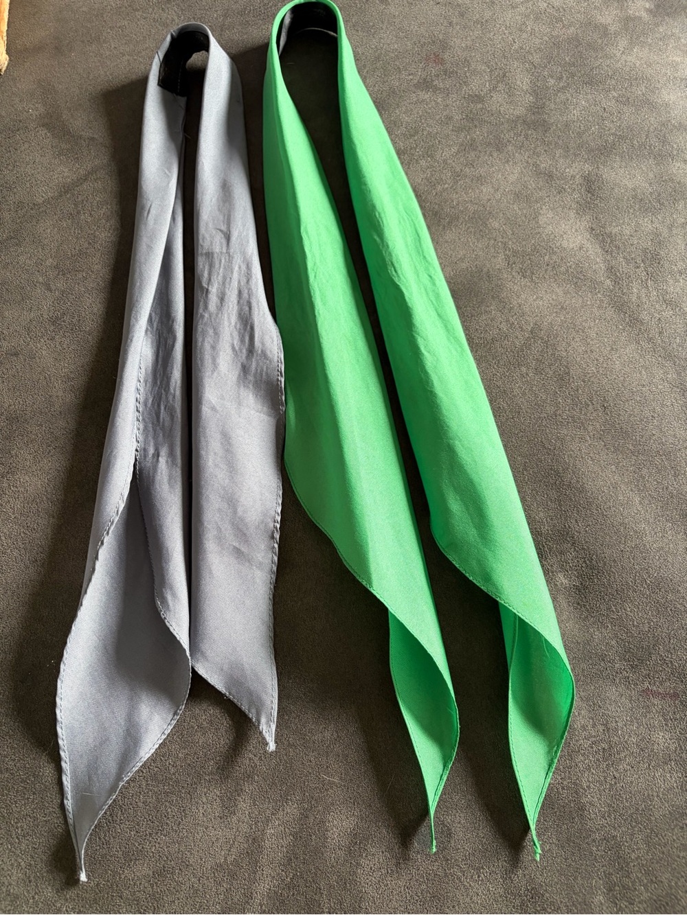 Lot of 2 M&F Western Wild Rag Neck Scarves Green & Gray